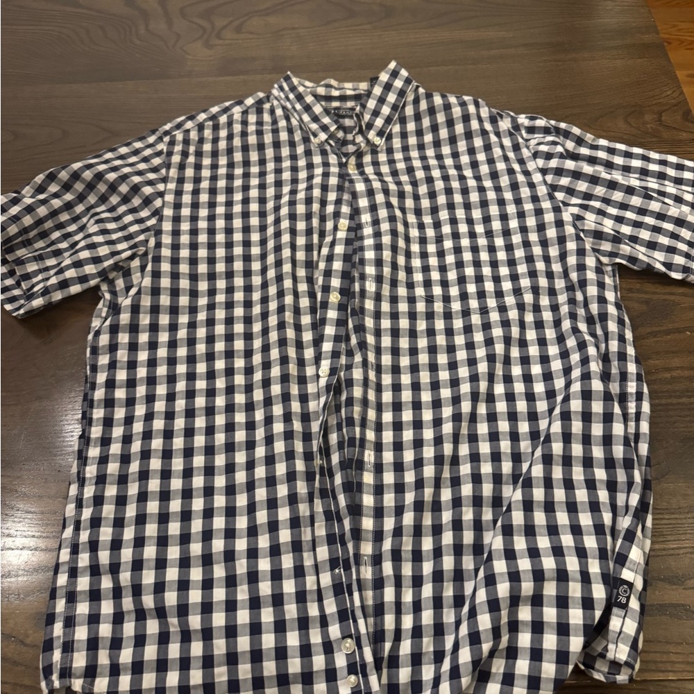 Chaps Blue and White Casual Button Down Shirt